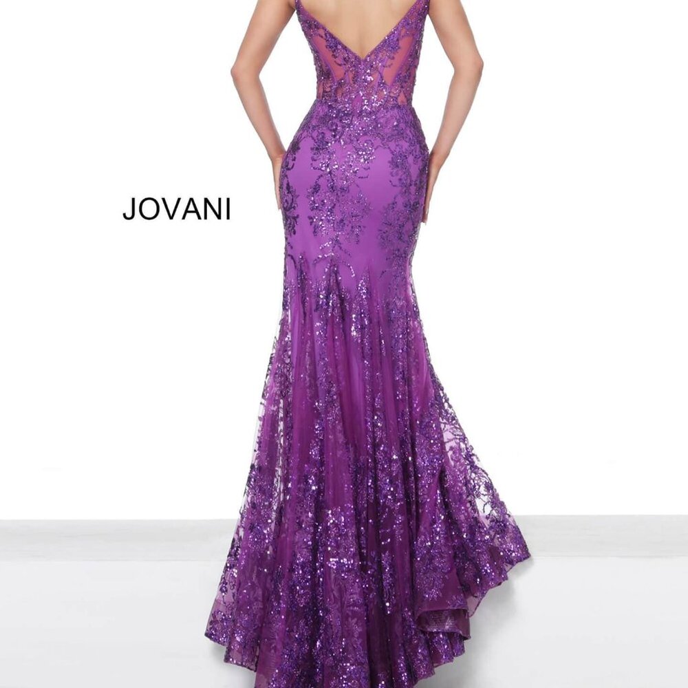 Jovani 3675 Sequined Illusion Corset/spaghetti Straps/prom gown